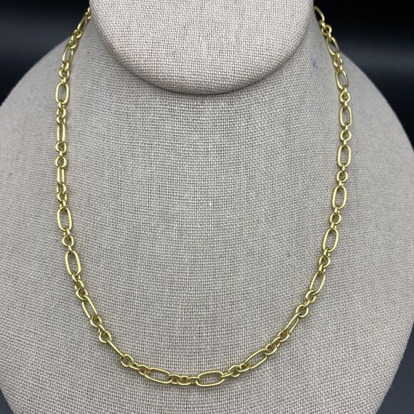 Madewell Chain Necklace Matte Gold Tone Simple Classic - Picture 3 of 6
